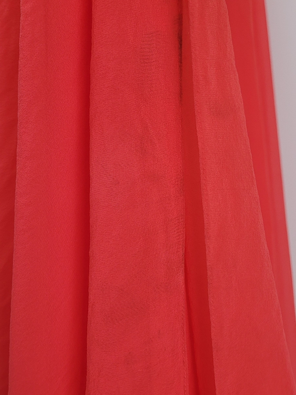 BCBG Max Azria Coral Chiffon Ruched Maxi Gown - Picture 10 of 15